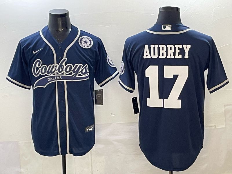 Men 2025 Dallas Cowboys #17 Aubrey blue Joint Name Nike Limited NFL Jersey style 027